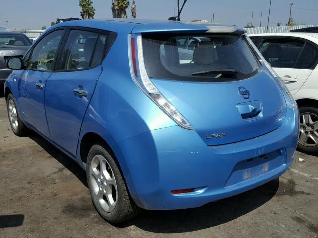 JN1AZ0CP3BT002431 - 2011 NISSAN LEAF SV BLUE photo 3