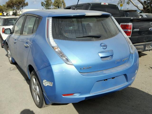 1N4AZ0CP3DC406352 - 2013 NISSAN LEAF S BLUE photo 3