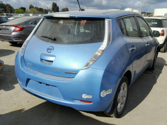 1N4AZ0CP3DC406352 - 2013 NISSAN LEAF S BLUE photo 4