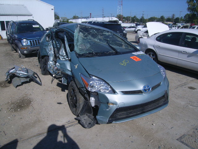 JTDKN3DU1D1660993 - 2013 TOYOTA PRIUS TEAL photo 1