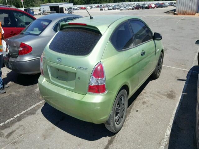 KMHCM36C18U068294 - 2008 HYUNDAI ACCENT GS GREEN photo 4