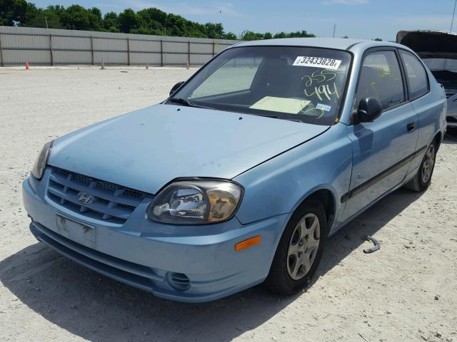 KMHCF35C73U255494 - 2003 HYUNDAI ACCENT L TURQUOISE photo 2