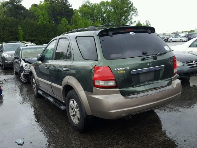 KNDJD733835112110 - 2003 KIA SORENTO EX GREEN photo 3