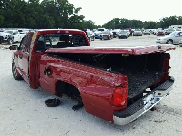 1D7HE52N56S578124 - 2006 DODGE DAKOTA LAR RED photo 3