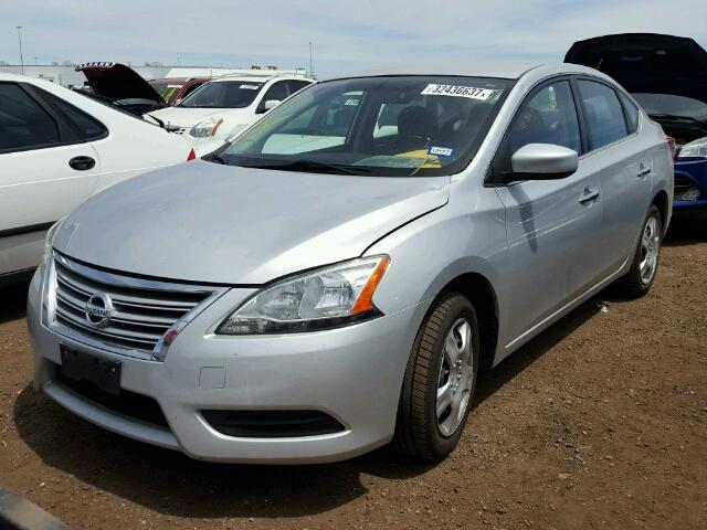 1N4AB7AP5EN850418 - 2014 NISSAN SENTRA S GRAY photo 2