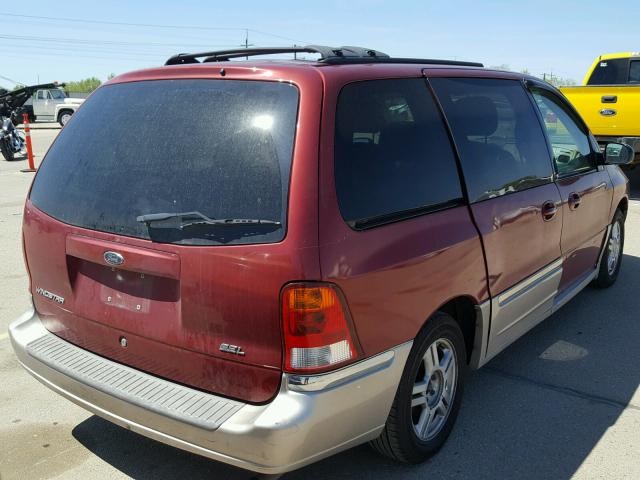 2FMZA56423BB62691 - 2003 FORD WINDSTAR S RED photo 4