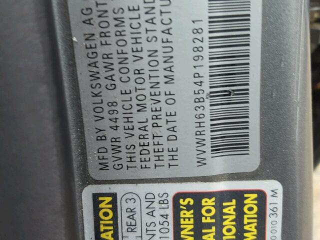 WVWRH63B54P198281 - 2004 VOLKSWAGEN PASSAT GLX 银色 照片 10