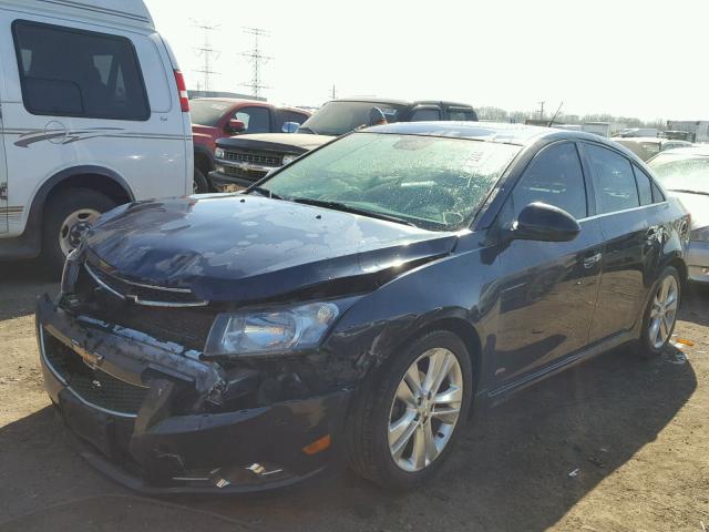 1G1PG5SB6E7379311 - 2014 CHEVROLET CRUZE LTZ BLUE photo 2