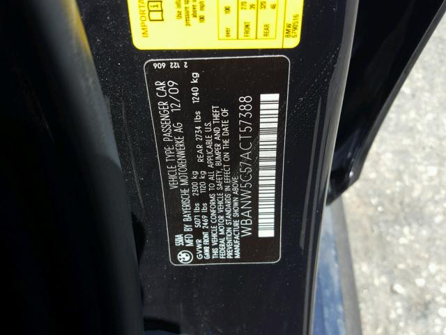 WBANW5C57ACT57388 - 2010 BMW 550 I BLUE photo 10