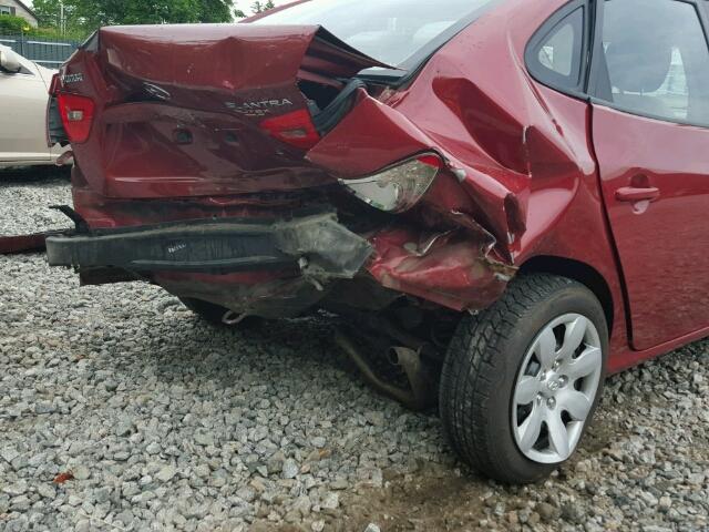 KMHDU46DX8U556291 - 2008 HYUNDAI ELANTRA GL RED photo 9