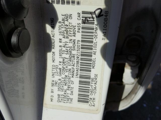 1NXAE09B2RZ152079 - 1994 TOYOTA COROLLA LE 白色 照片 10