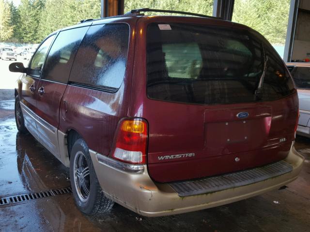 2FMZA53441BB31881 - 2001 FORD WINDSTAR S RED photo 3