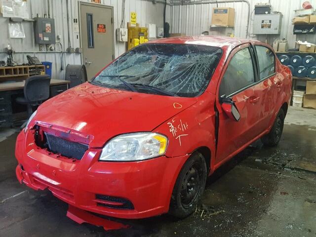 KL1TD56E29B605499 - 2009 CHEVROLET AVEO LS RED photo 2