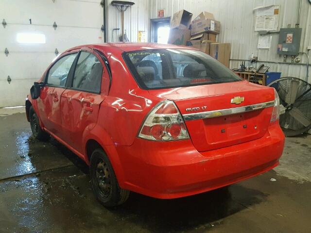 KL1TD56E29B605499 - 2009 CHEVROLET AVEO LS RED photo 3