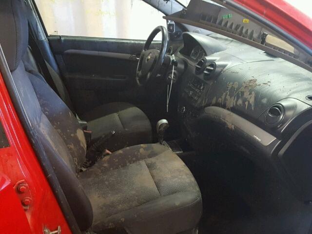 KL1TD56E29B605499 - 2009 CHEVROLET AVEO LS RED photo 5