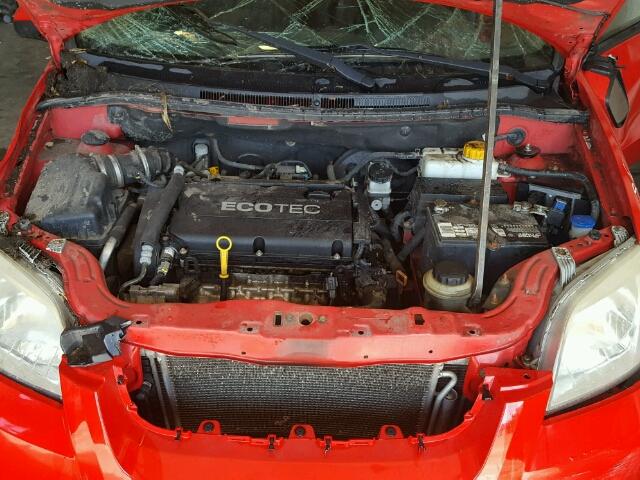 KL1TD56E29B605499 - 2009 CHEVROLET AVEO LS RED photo 7