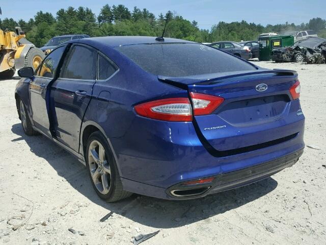 3FA6P0H98DR255774 - 2013 FORD FUSION BLUE photo 3