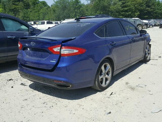 3FA6P0H98DR255774 - 2013 FORD FUSION BLUE photo 4