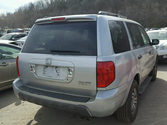 2HKYF18534H524551 - 2004 HONDA PILOT EXL SILVER photo 4