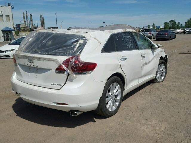 4T3BA3BB7EU062570 - 2014 TOYOTA VENZA LE WHITE photo 4