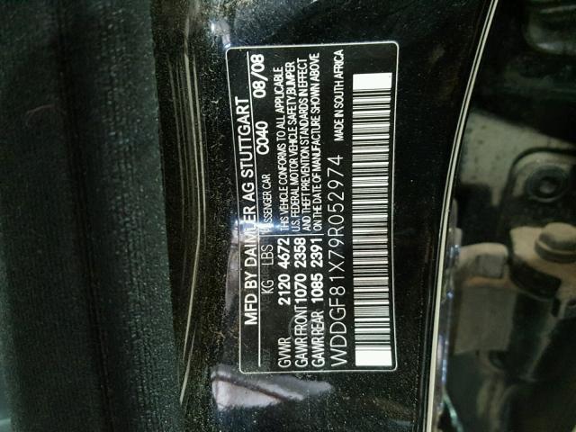 WDDGF81X79R052974 - 2009 MERCEDES-BENZ C 300 4MAT BLACK photo 10