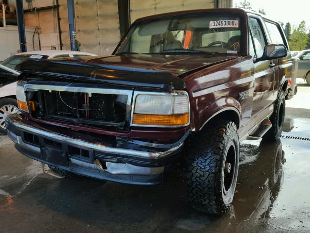 1FMEU15H1TLA98033 - 1996 FORD BRONCO U10 BURGUNDY photo 2