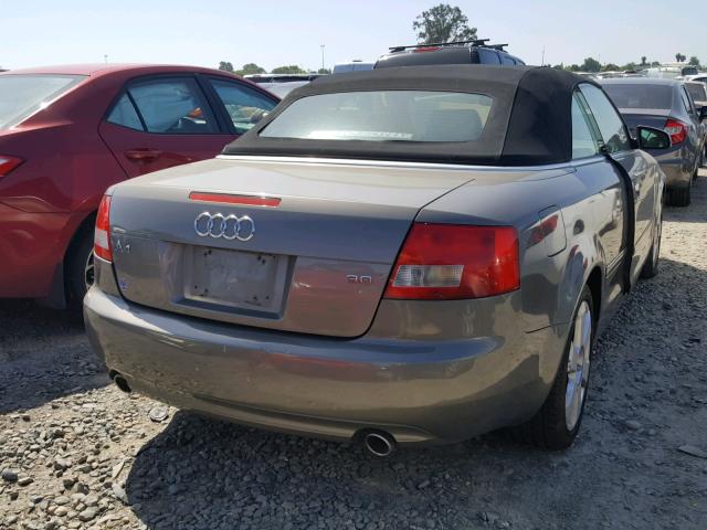 WAUAT48H54K004825 - 2004 AUDI A4 3.0 CAB GRAY photo 4