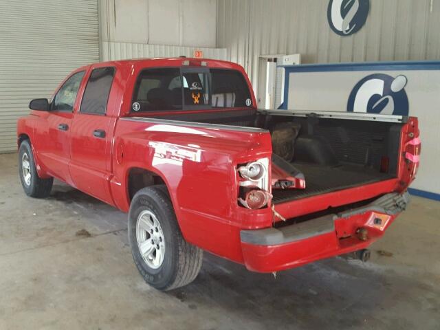 1D7HE48N08S506123 - 2008 DODGE DAKOTA RED photo 3