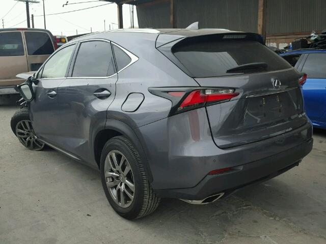 JTJYARBZ0G2032829 - 2016 LEXUS NX 200T GRAY photo 3