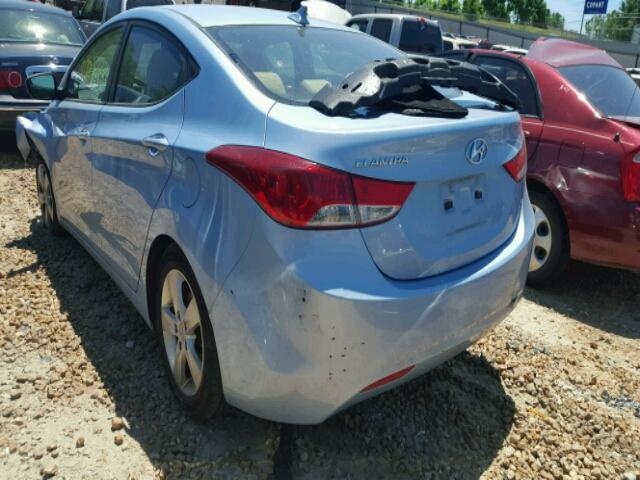 KMHDH4AE1DU719439 - 2013 HYUNDAI ELANTRA BLUE photo 3