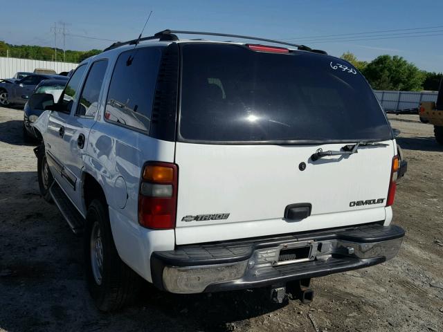 1GNEK13T01J156330 - 2001 CHEVROLET TAHOE K150 WHITE photo 3