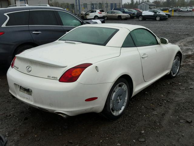 JTHFN48Y440057982 - 2004 LEXUS SC 430 WHITE photo 4