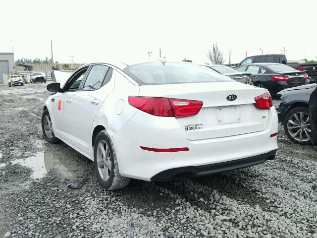 5XXGM4A78FG457037 - 2015 KIA OPTIMA LX WHITE photo 3