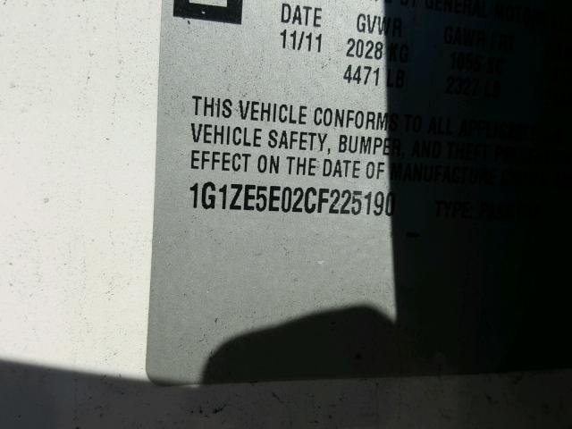 1G1ZE5E02CF225190 - 2012 CHEVROLET MALIBU LTZ 米色 照片 10