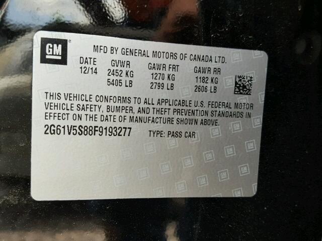 2G61V5S88F9193277 - 2015 CADILLAC XTS VSPORT BLACK photo 10