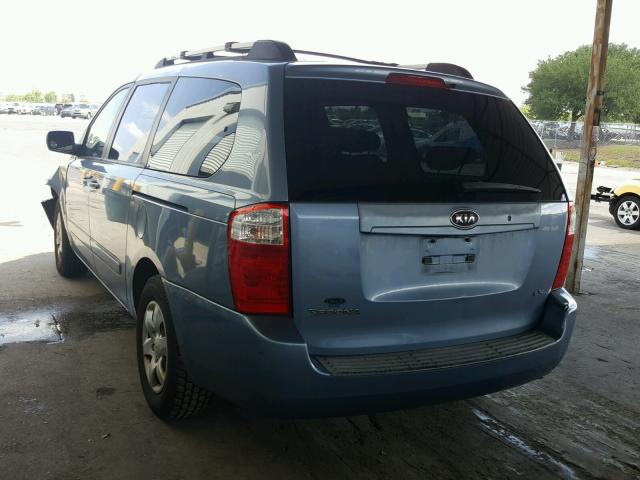 KNDMB233X86237388 - 2008 KIA SEDONA EX BLUE photo 3