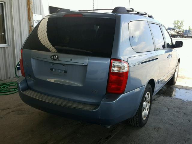 KNDMB233X86237388 - 2008 KIA SEDONA EX BLUE photo 4