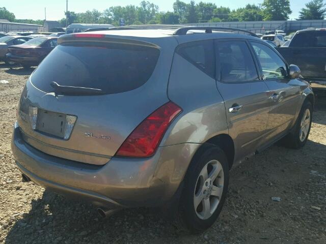 JN8AZ08W04W334183 - 2004 NISSAN MURANO SL GRAY photo 4