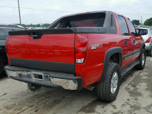 3GNEC12T94G304303 - 2004 CHEVROLET AVALANCHE RED photo 4