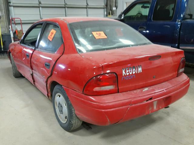 3B3ES47C2TT266085 - 1996 DODGE NEON HIGHL RED photo 3