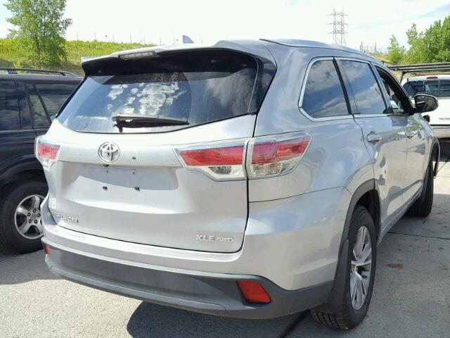 5TDJKRFH5ES034357 - 2014 TOYOTA HIGHLANDER SILVER photo 4