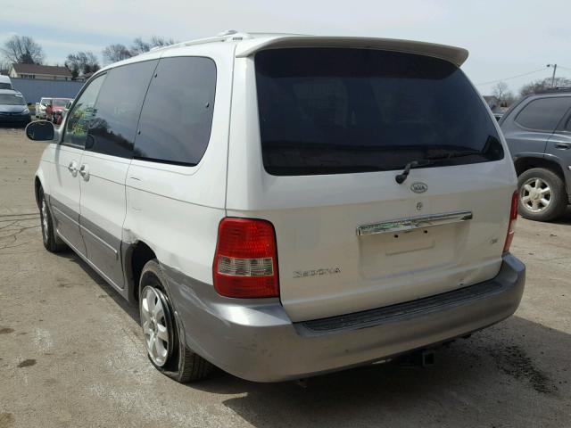 KNDUP131846506525 - 2004 KIA SEDONA EX WHITE photo 3