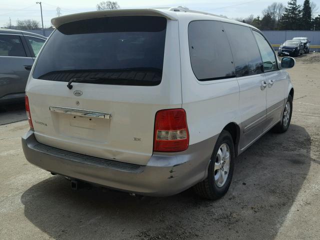 KNDUP131846506525 - 2004 KIA SEDONA EX WHITE photo 4