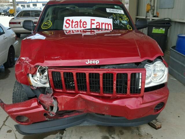 1J4GS48K25C720745 - 2005 JEEP GRAND CHER RED photo 9