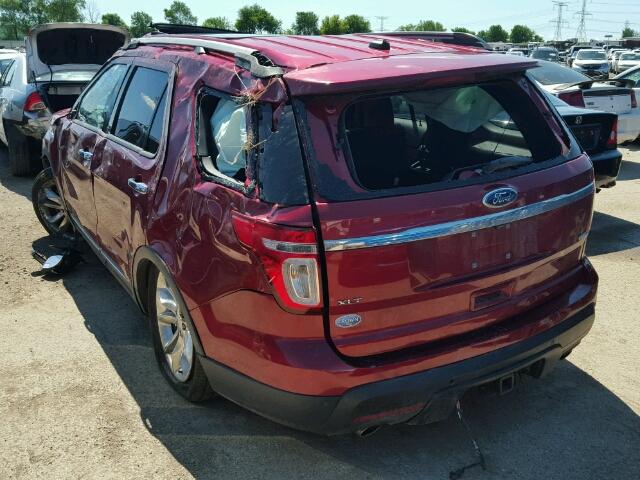 1FM5K8D80FGB47705 - 2015 FORD EXPLORER X RED photo 3