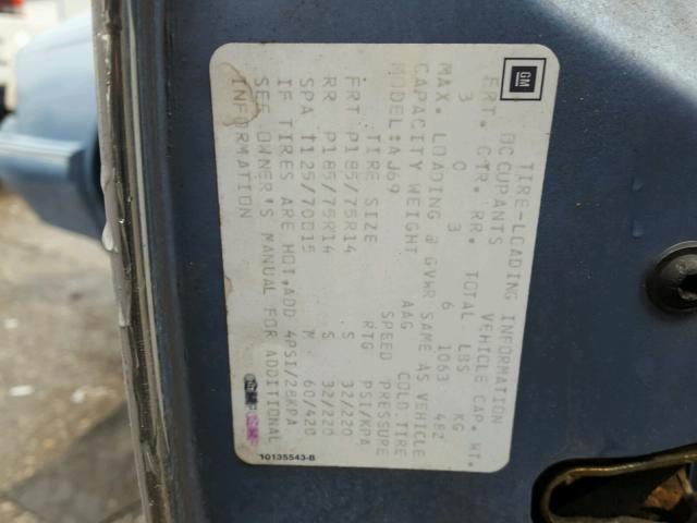 1G3AG54NXP6372441 - 1993 OLDSMOBILE CUTLASS CI BLUE photo 10