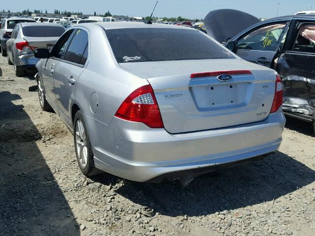 3FAHP0JG9CR290565 - 2012 FORD FUSION SEL SILVER photo 3