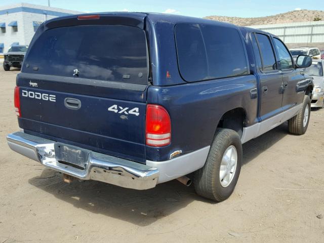 1B7HG2AZ1YS731429 - 2000 DODGE DAKOTA QUA BLUE photo 4