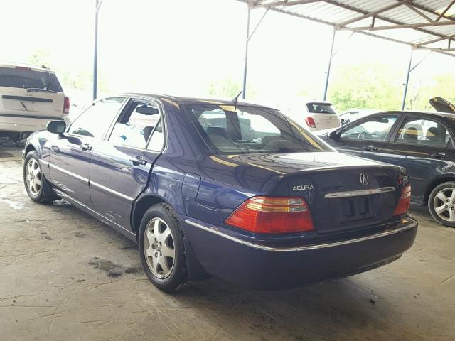 JH4KA96502C010332 - 2002 ACURA 3.5RL BLUE photo 3