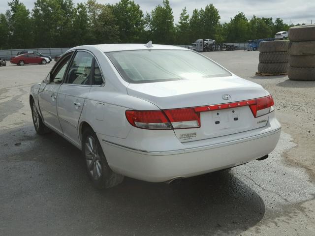 KMHFC46F79A342116 - 2009 HYUNDAI AZERA SE WHITE photo 3